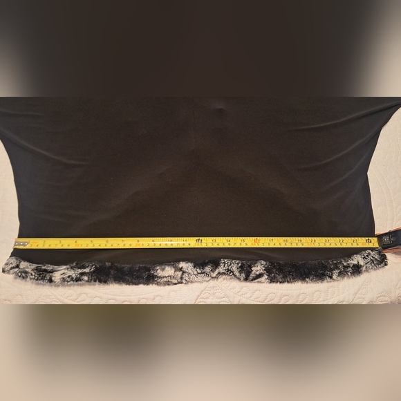 LAST Chance Joseph Ribkoff Black and Gray Faux Fur Trim Top - Picture 14 of 15